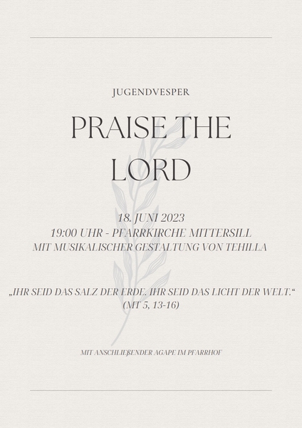 jugendvesper praise the lord
