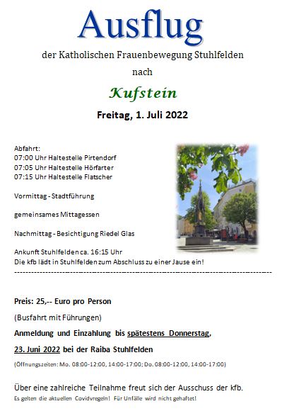 Einladung Ausflug Kufstein